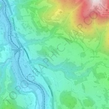 Topografische kaart Maier, hoogte, reliëf