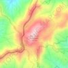 Topografische kaart Max Patch Mountain, hoogte, reliëf