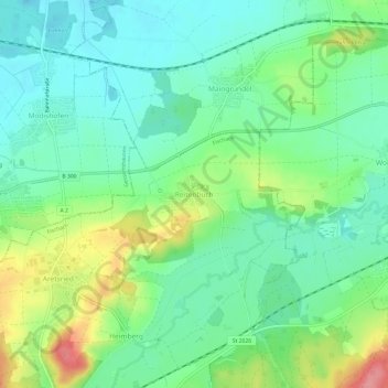 Topografische kaart Reitenbuch, hoogte, reliëf