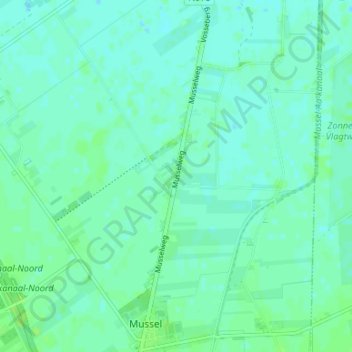 Topografische kaart Zaadstukken, hoogte, reliëf