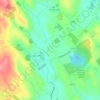 Topografische kaart Magheracloone, hoogte, reliëf