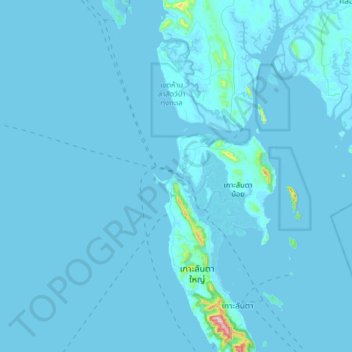 Topografische kaart ศาลาด่าน, hoogte, reliëf