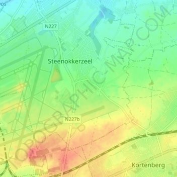 Topografische kaart Humelgem, hoogte, reliëf