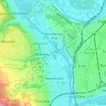 Topografische kaart Le Quinconce, hoogte, reliëf