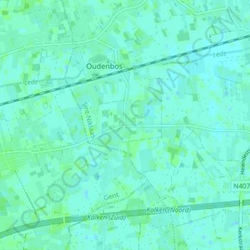 Topografische kaart Molenhoek, hoogte, reliëf
