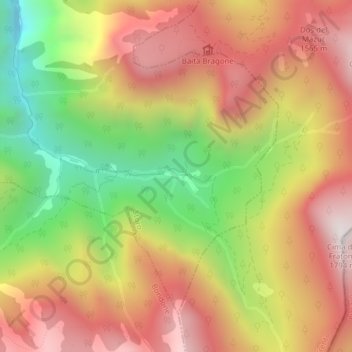 Topografische kaart Lorina, hoogte, reliëf