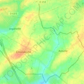 Topografische kaart Le Gros Chêne, hoogte, reliëf
