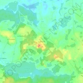 Topografische kaart Le Bouchet, hoogte, reliëf