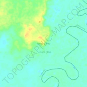 Topografische kaart Tierra Santa, hoogte, reliëf