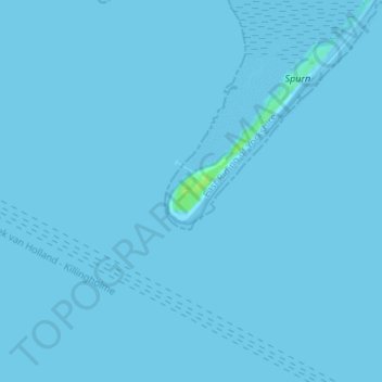 Topografische kaart Spurn Head, hoogte, reliëf