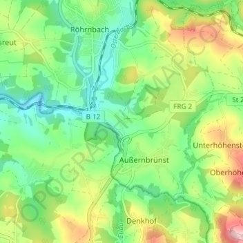 Topografische kaart Irlesberg, hoogte, reliëf