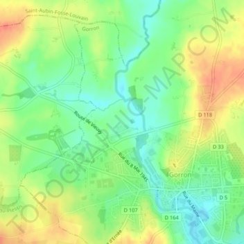 Topografische kaart Brilhault, hoogte, reliëf