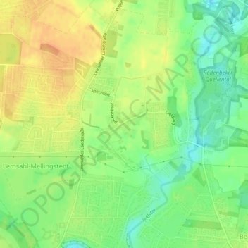 Topografische kaart Lemsahl, hoogte, reliëf