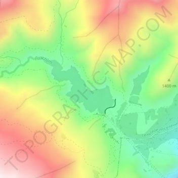 Topografische kaart гижгитское озеро, hoogte, reliëf