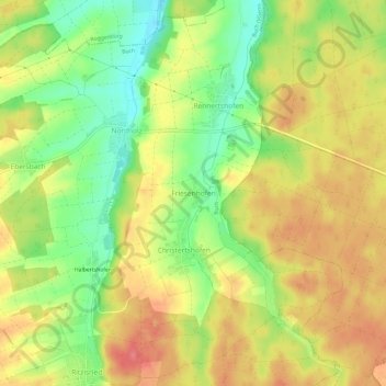 Topografische kaart Friesenhofen, hoogte, reliëf