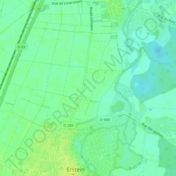 Topografische kaart Binnenweg, hoogte, reliëf