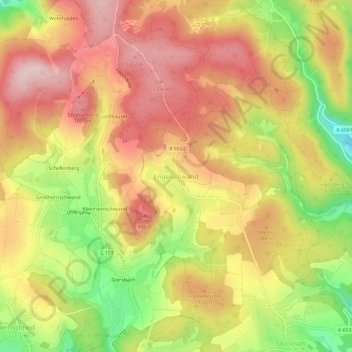Topografische kaart Engelschwand, hoogte, reliëf