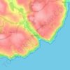 Topografische kaart Lamorna, hoogte, reliëf