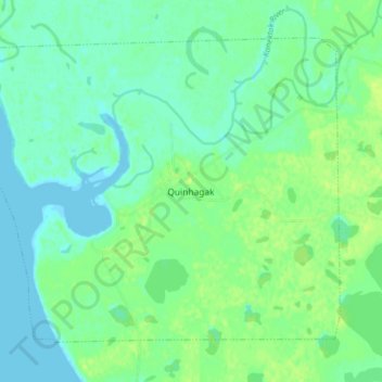 Topografische kaart Quinhagak, hoogte, reliëf