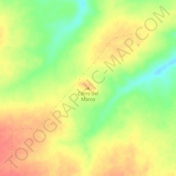 Topografische kaart Cerro del Marco, hoogte, reliëf