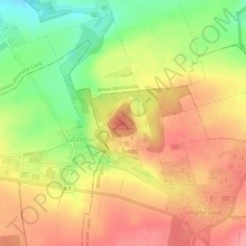 Topografische kaart Sonnenberg, hoogte, reliëf