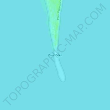 Topografische kaart Point Pelee, hoogte, reliëf