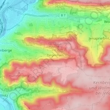 Topografische kaart Ziegenhain, hoogte, reliëf