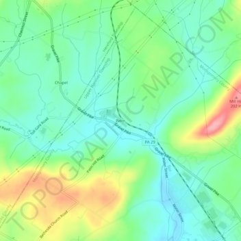 Topografische kaart Palm, hoogte, reliëf