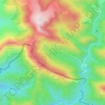 Topografische kaart Orgarate, hoogte, reliëf