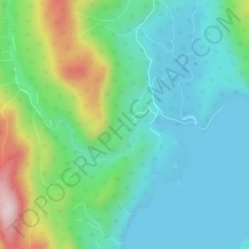 Topografische kaart Anyox, hoogte, reliëf