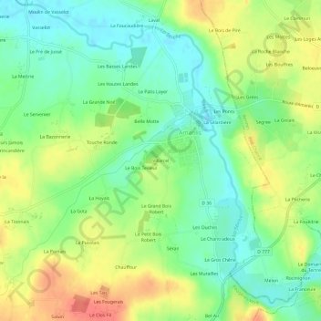Topografische kaart Villarcel, hoogte, reliëf