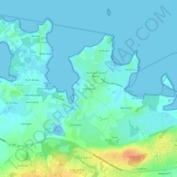 Topografische kaart Fournevay, hoogte, reliëf