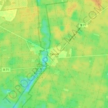 Topografische kaart Oerrel, hoogte, reliëf