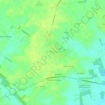 Topografische kaart Résidence des 4 Saisons, hoogte, reliëf