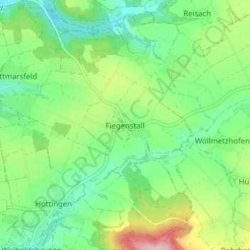 Topografische kaart Fiegenstall, hoogte, reliëf