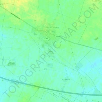 Topografische kaart Rouvre, hoogte, reliëf