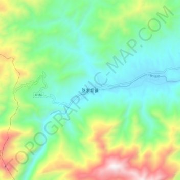 Topografische kaart 骆家坝镇, hoogte, reliëf