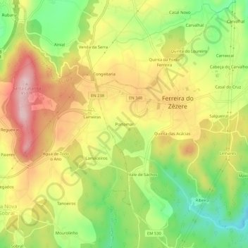 Topografische kaart Portomar, hoogte, reliëf