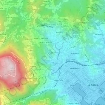 Topografische kaart Maggiano, hoogte, reliëf