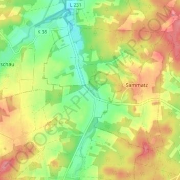 Topografische kaart Moislingen, hoogte, reliëf