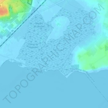 Topografische kaart Les Salins, hoogte, reliëf