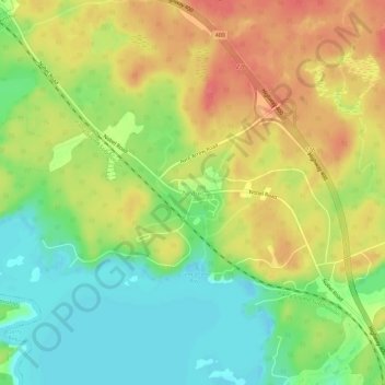 Topografische kaart Nobel, hoogte, reliëf