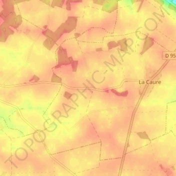 Topografische kaart Le Mesnil, hoogte, reliëf