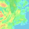 Topografische kaart South Orleans, hoogte, reliëf