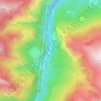 Topografische kaart Eaux-Chaudes, hoogte, reliëf