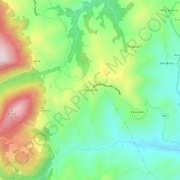 Topografische kaart Corsciano, hoogte, reliëf