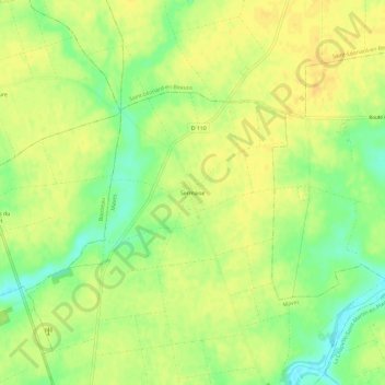 Topografische kaart Sermaise, hoogte, reliëf