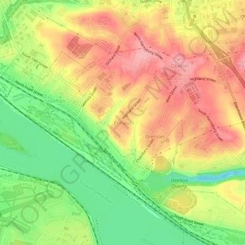 Topografische kaart Enhaut, hoogte, reliëf