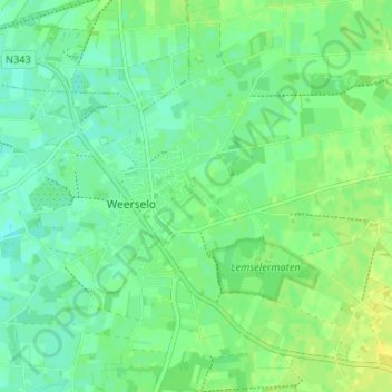 Topografische kaart Nijstad, hoogte, reliëf