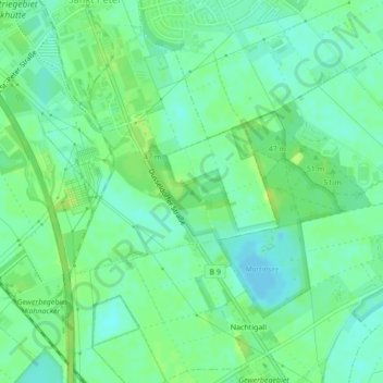 Topografische kaart Wahler Berg, hoogte, reliëf